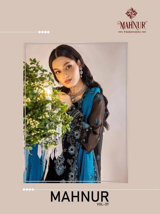 Mahnur Vol-37 By Mahnur Fashion 37001 To 37002 Series Beautiful Pakistani Suits Colorful Stylish Fancy Casual Wear & Ethnic Wear Faux Georgette Dresses At Wholesale Price