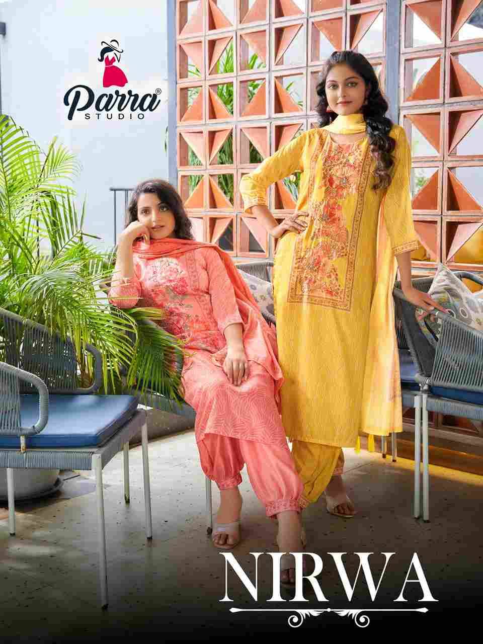 Nirwa By Parra Studio 1001 To 1006 Series Beautiful Festive Suits Colorful Stylish Fancy Casual Wear & Ethnic Wear Muslin Digital Print Dresses At Wholesale Price