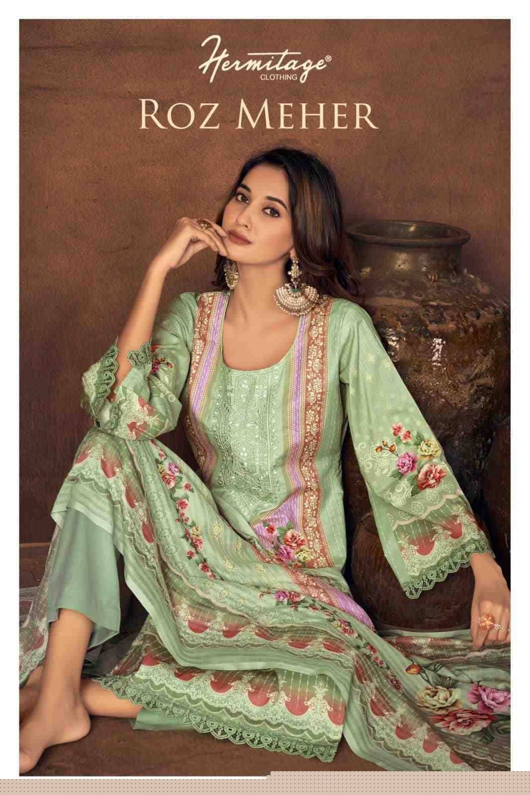 Roz Meher By Hermitage 01 To 06 Series Beautiful Festive Suits Stylish Fancy Colorful Casual Wear & Ethnic Wear Pure Lawn Cotton Print Dresses At Wholesale Price