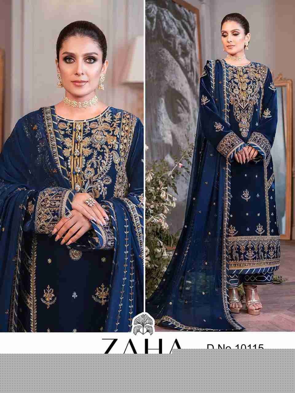 Zaha-10115 By Zaha Designer Pakistani Suits Beautiful Stylish Fancy Colorful Party Wear & Occasional Wear Faux Georgette Embroidered Dresses At Wholesale Price