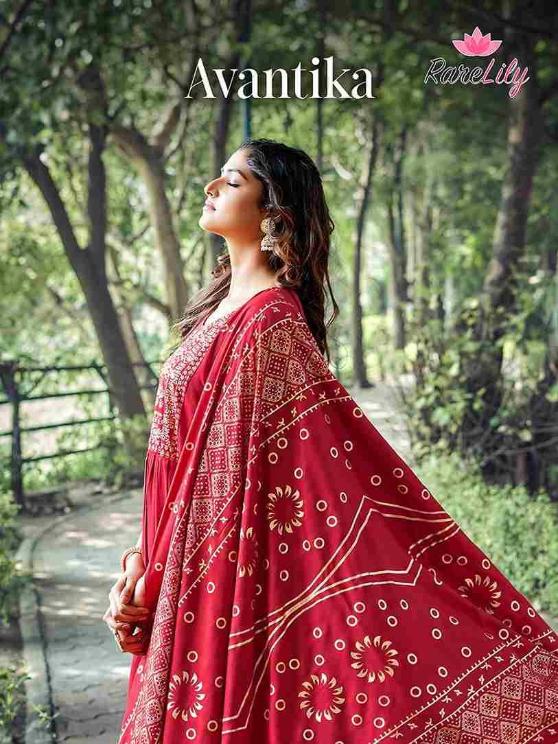 Avantika By Rare Lily 1001 To 1008 Series Beautiful Stylish Fancy Colorful Casual Wear & Ethnic Wear Rayon Foil Gowns With Dupatta At Wholesale Price