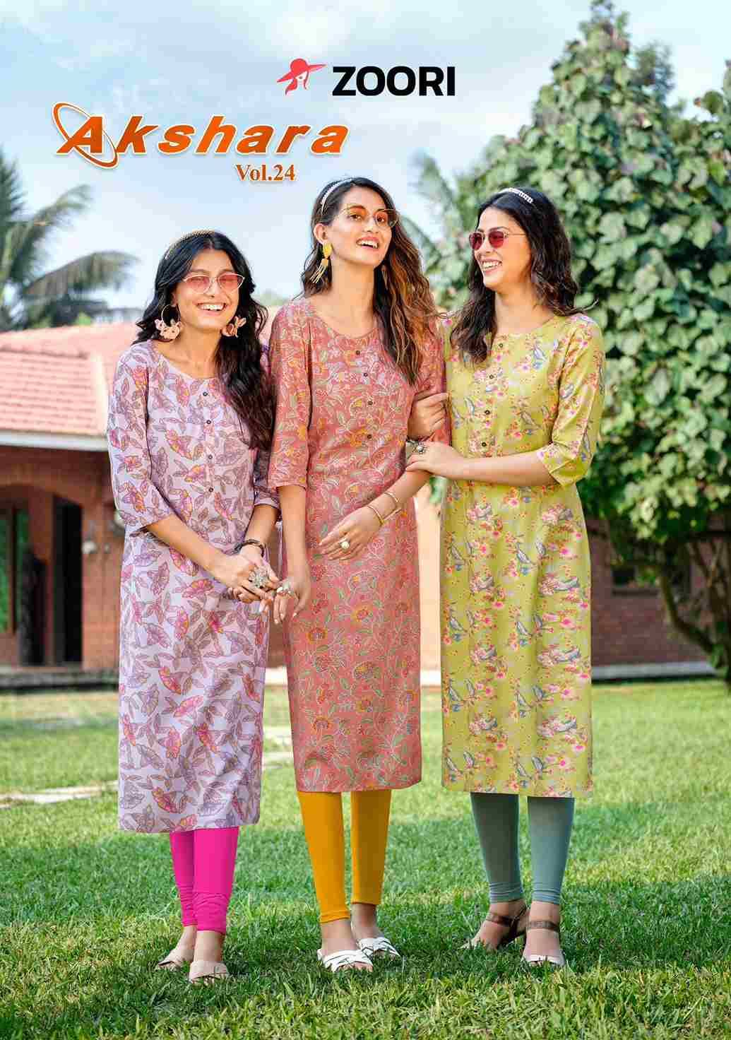 Akshara Vol-24 By Zoori 1140 To 1145 Series Designer Stylish Fancy Colorful Beautiful Party Wear & Ethnic Wear Collection Rayon Print Kurtis At Wholesale Price