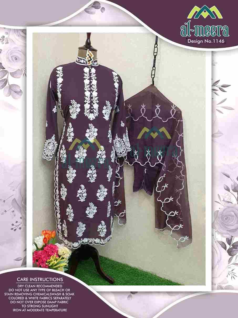 Al-Meera Hit Design 1146 Colours Vol-3 By Al-Meera 1146-H To 1146-K Series Beautiful Pakistani Suits Colorful Stylish Fancy Casual Wear & Ethnic Wear Faux Georgette Embroidered Dresses At Wholesale Price