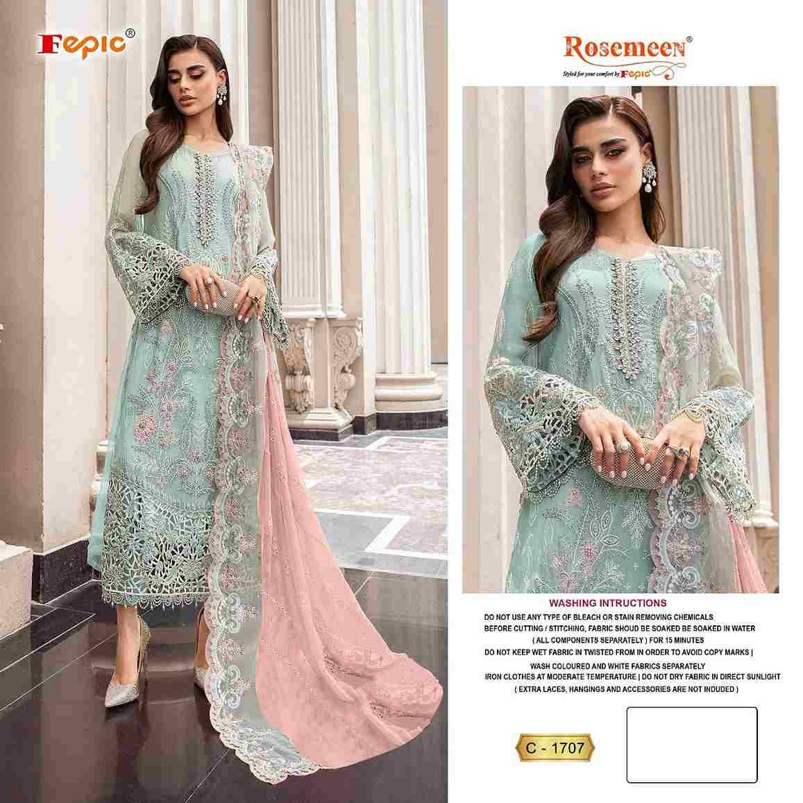 Fepic Hit Design 1707 By Fepic Beautiful Pakistani Suits Colorful Stylish Fancy Casual Wear Pure Georgette Embroidered Dresses At Wholesale Price