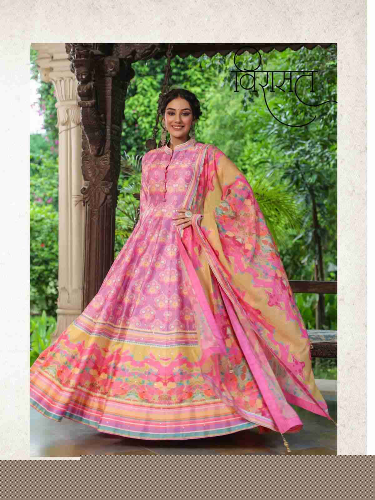 Flora By Virasat 8001 To 8006 Series Beautiful Stylish Fancy Colorful Casual Wear & Ethnic Wear Silk Gowns With Dupatta At Wholesale Price