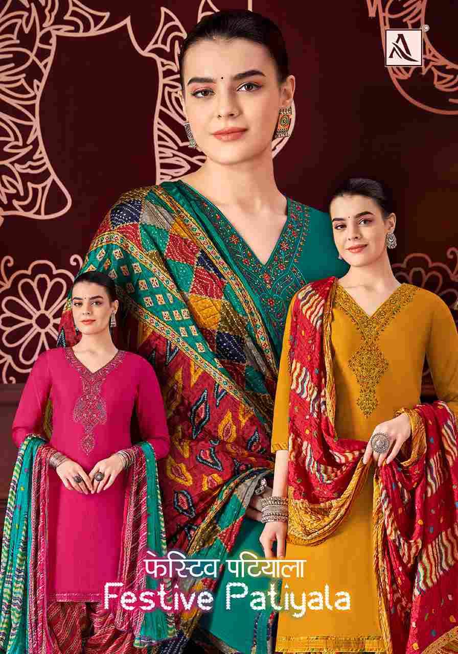 Festive Patiyala By Alok Suit 1400-001 To 1400-008 Series Indian Traditional Wear Collection Beautiful Stylish Fancy Colorful Party Wear & Wear Pure Mudaal Dress At Wholesale Price