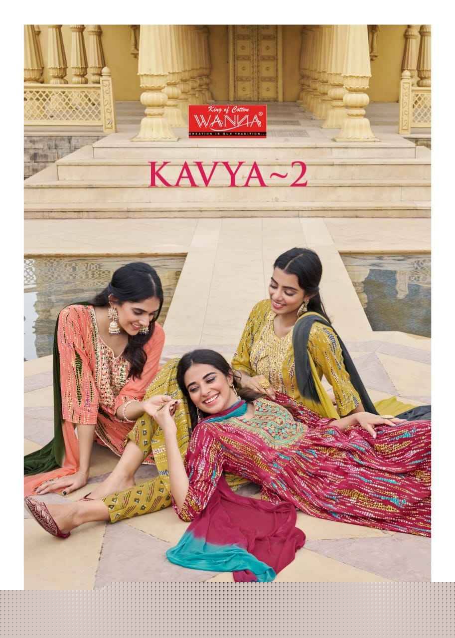 Kavya Vol-2 By Wanna 4001 To 4005 Series Beautiful Festive Suits Colorful Stylish Fancy Casual Wear & Ethnic Wear Rayon Print Dresses At Wholesale Price