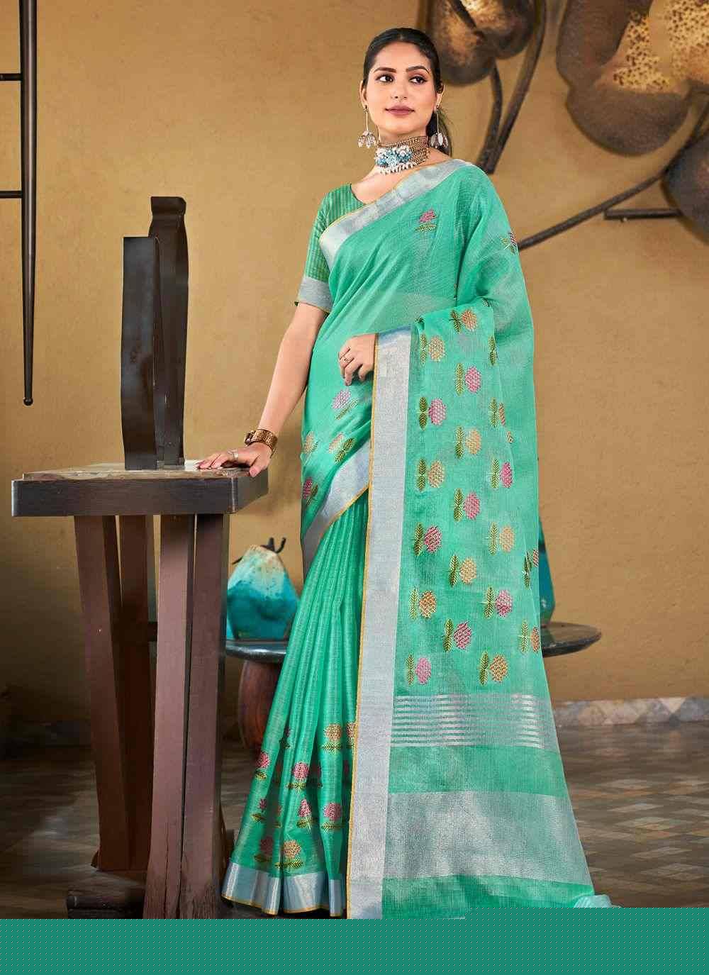 Linen Queen By Bunawat 1001 To 1008 Series Indian Traditional Wear Collection Beautiful Stylish Fancy Colorful Party Wear & Occasional Wear Linen Sarees At Wholesale Price