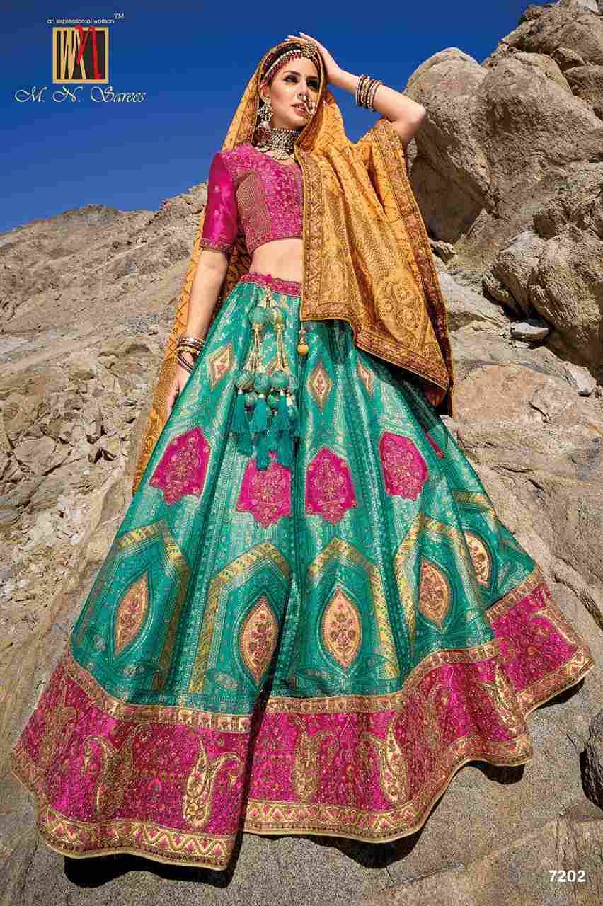 Ladakh By M N Sarees 7201 To 7207 Series Bridal Wear Collection Beautiful Stylish Colorful Fancy Party Wear & Occasional Wear Jacquard Silk Lehengas At Wholesale Price