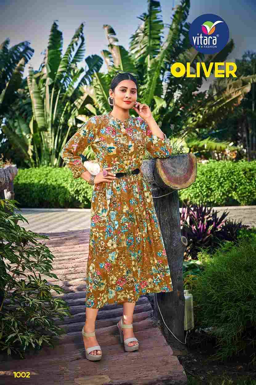 Oliver By Vitara 1001 To 1003 Series Designer Stylish Fancy Colorful Beautiful Party Wear & Ethnic Wear Collection Rayon Print Kurtis At Wholesale Price