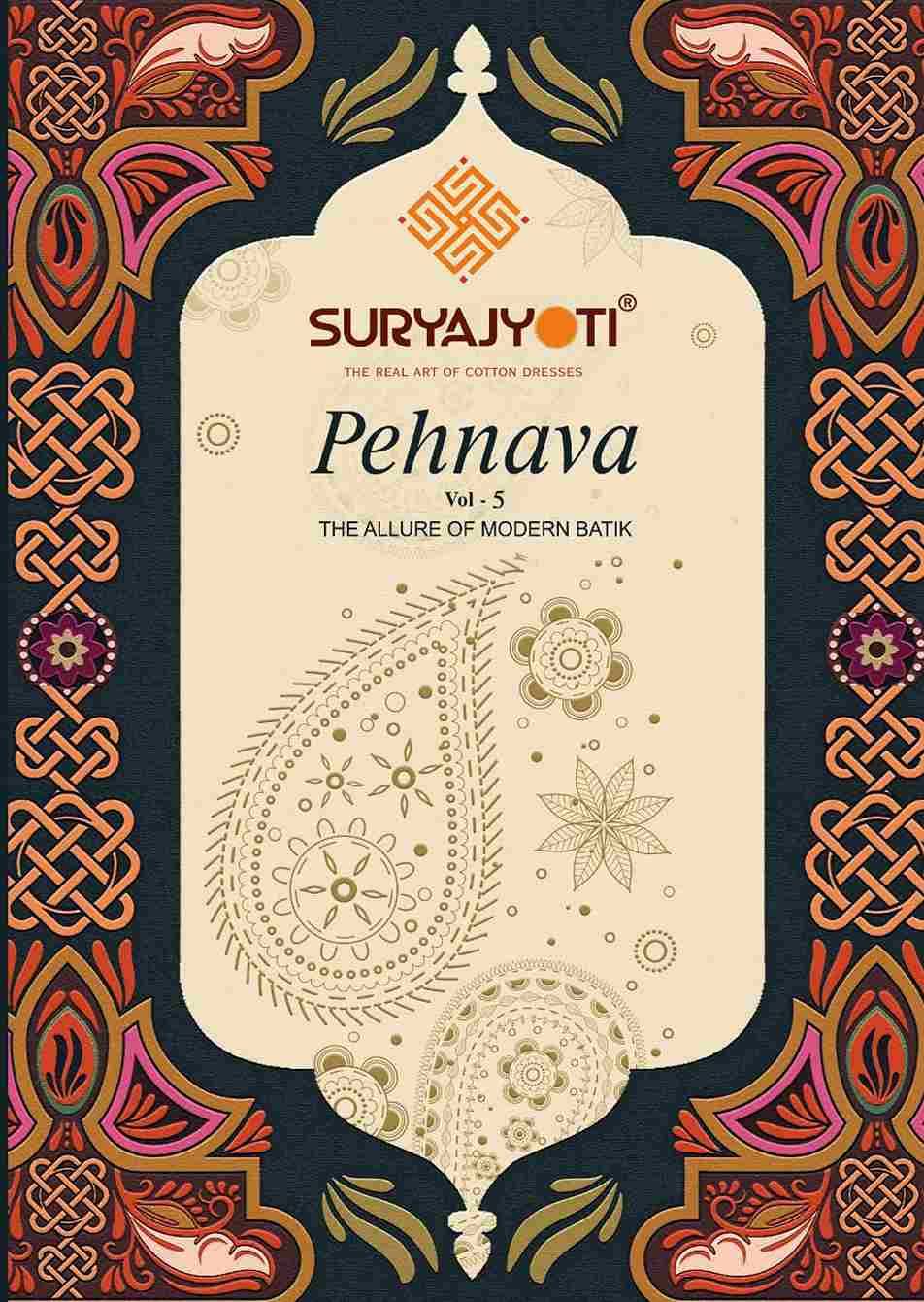Pehanava Vol-5 By Suryajyoti 5001 To 5010 Series Beautiful Festive Suits Colorful Stylish Fancy Casual Wear & Ethnic Wear Cambric Cotton Dresses At Wholesale Price