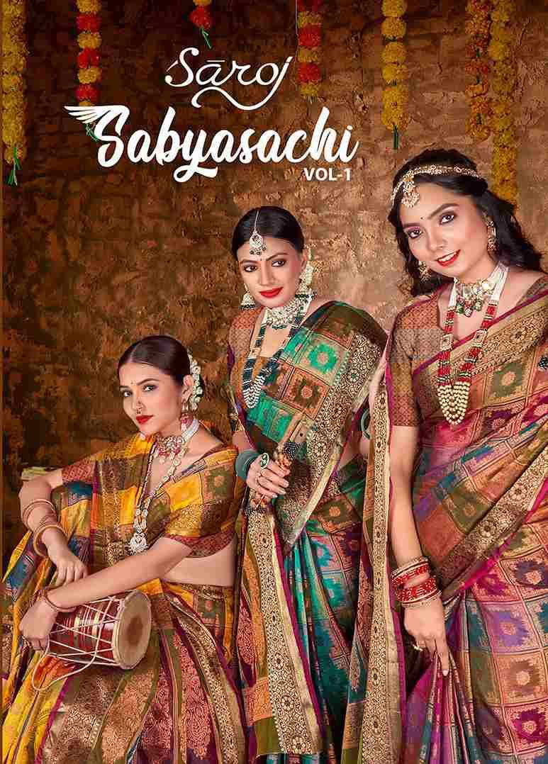 Sabyasachi Vol-1 By Saroj 1001 To 1006 Series Designer Beautiful Wedding Collection Colorful Fancy Party Wear & Occasional Wear Soft Organza Sarees At Wholesale Price