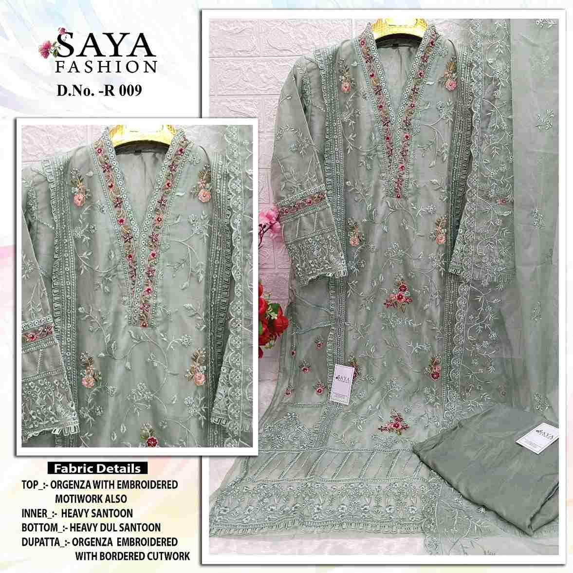 Saya-009 Colours By Saya Fashion 009-A To 009-C Series Beautiful Pakistani Suits Colorful Stylish Fancy Casual Wear & Ethnic Wear Organza Embroidered Dresses At Wholesale Price