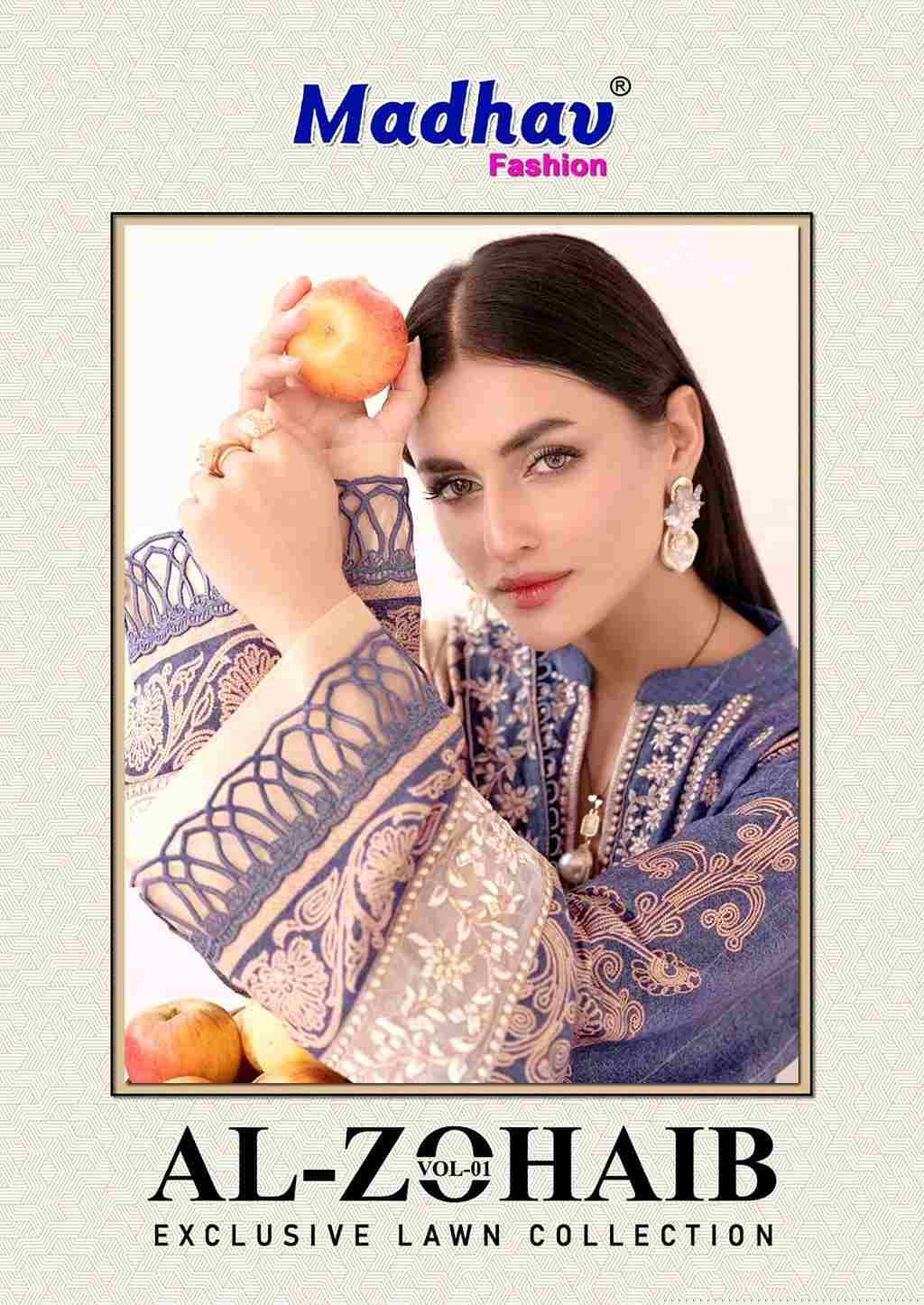 Al-Zohaib Vol-1 By Madhav Fashion 1001 To 1006 Series Beautiful Festive Suits Colorful Stylish Fancy Casual Wear & Ethnic Wear Pure Lawn Cotton Embroidered Dresses At Wholesale Price