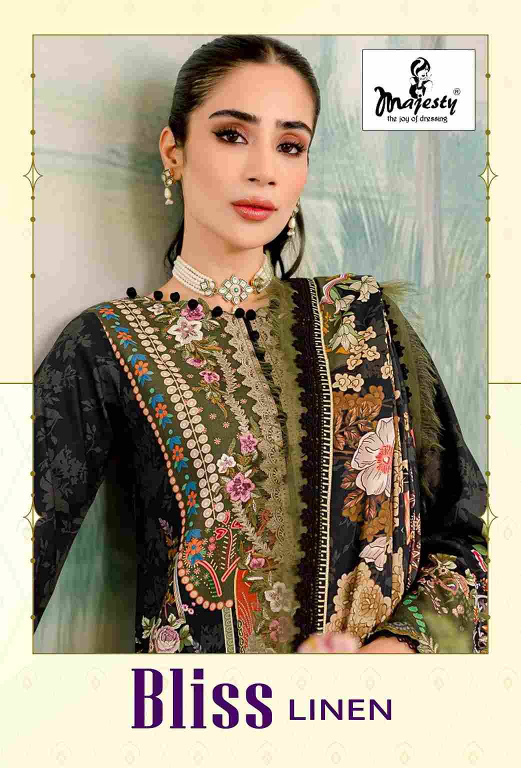 Bliss Linen By Majesty 10001 To 10006 Series Beautiful Pakistani Suits Colorful Stylish Fancy Casual Wear & Ethnic Wear Pure Cambric Cotton Embroidered Dresses At Wholesale Price
