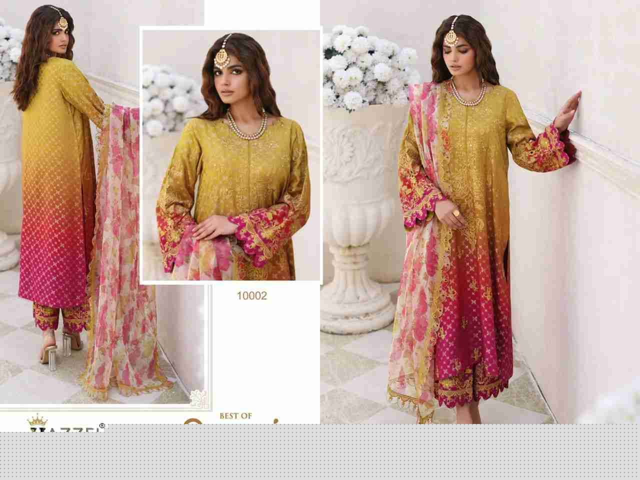 Best Of Queens Court Vol-10 By Hazzel 10001 To 10004 Series Designer Festive Pakistani Suits Collection Beautiful Stylish Fancy Colorful Party Wear & Occasional Wear Heavy Cotton Print With Patch Work Dresses At Wholesale Price