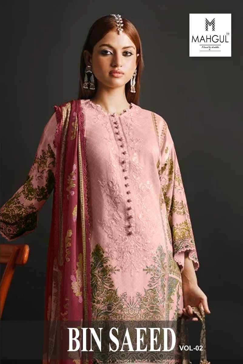 Bin Saeed Vol-2 By Mahgul 2001-A To 2001-D Series Designer Pakistani Suits Beautiful Fancy Stylish Colorful Party Wear & Occasional Wear Pure Lawn Cotton With Embroidery Dresses At Wholesale Price