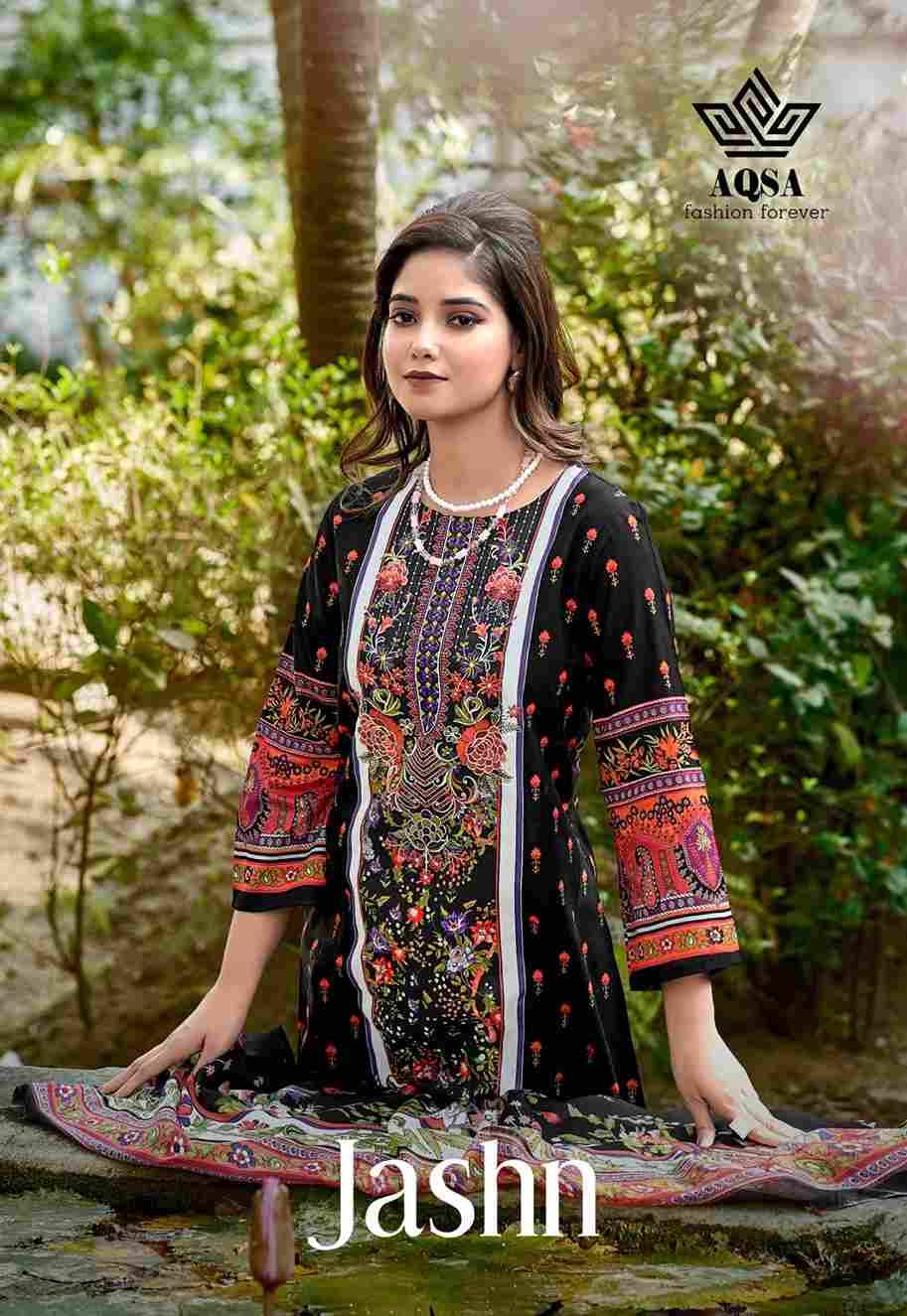 Jashn By Aqsa 1001 To 1006 Series Beautiful Festive Suits Stylish Fancy Colorful Casual Wear & Ethnic Wear Cambric Cotton Print Dresses At Wholesale Price