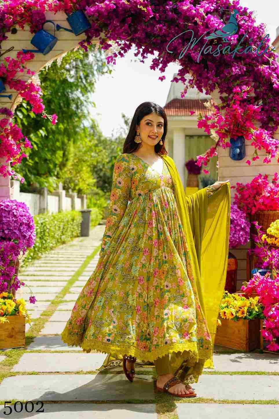 Masakali Vol-5 By Masakali 5001 To 5004 Series Beautiful Festive Suits Colorful Stylish Fancy Casual Wear & Ethnic Wear Muslin Silk Dresses At Wholesale Price