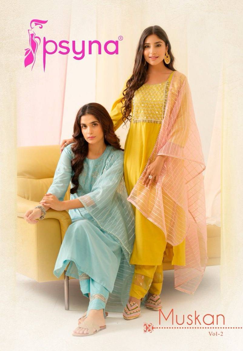 Muskan Vol-2 By Psyna 2001 To 2006 Series Beautiful Festive Suits Colorful Stylish Fancy Casual Wear & Ethnic Wear Viscose Chanderi Dresses At Wholesale Price
