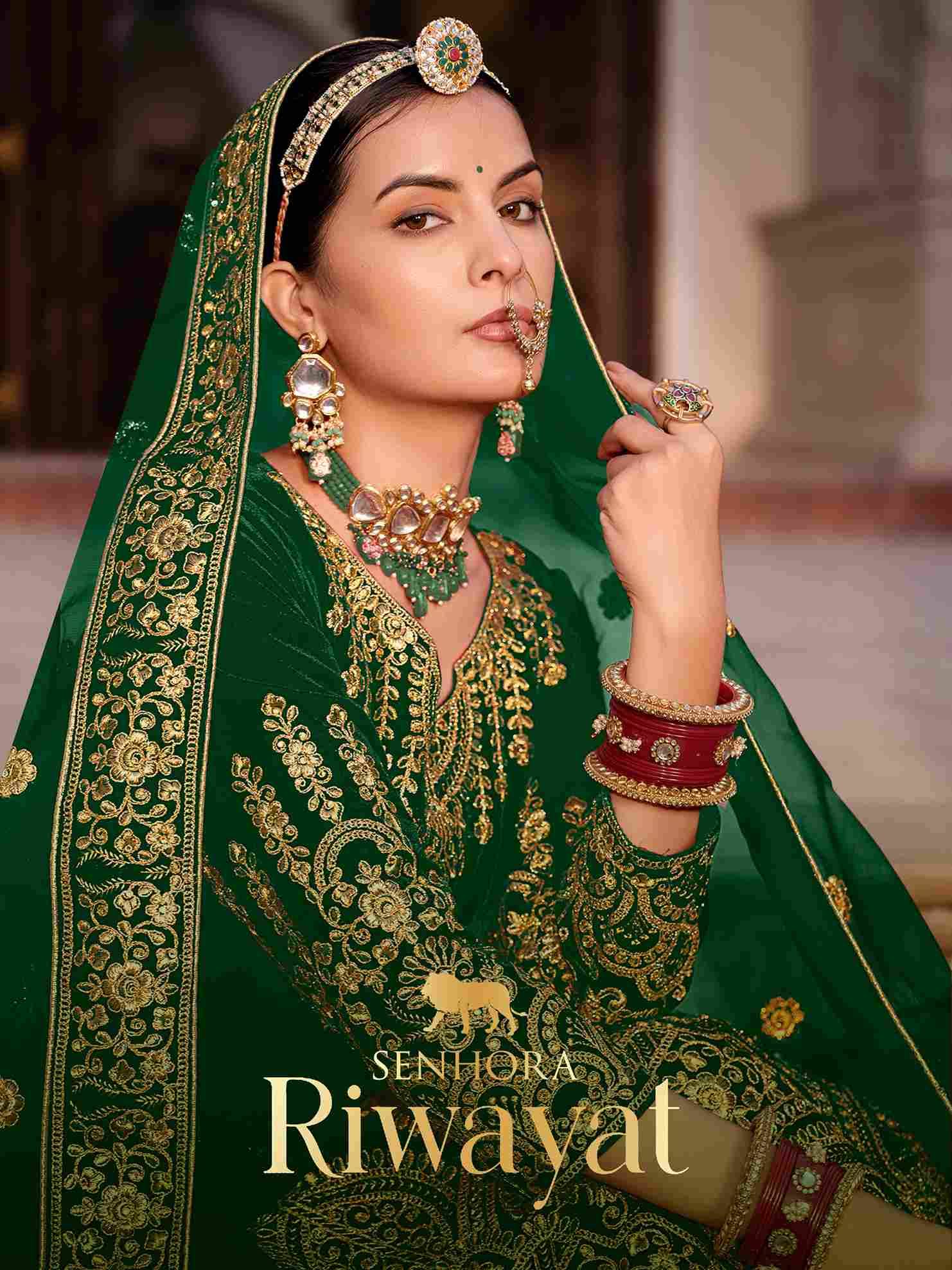 Riwayat By Senhora Dresses 3077-A To 3077-D Series Designer Anarkali Suits Collection Beautiful Stylish Fancy Colorful Party Wear & Occasional Wear Velvet Dresses At Wholesale Price