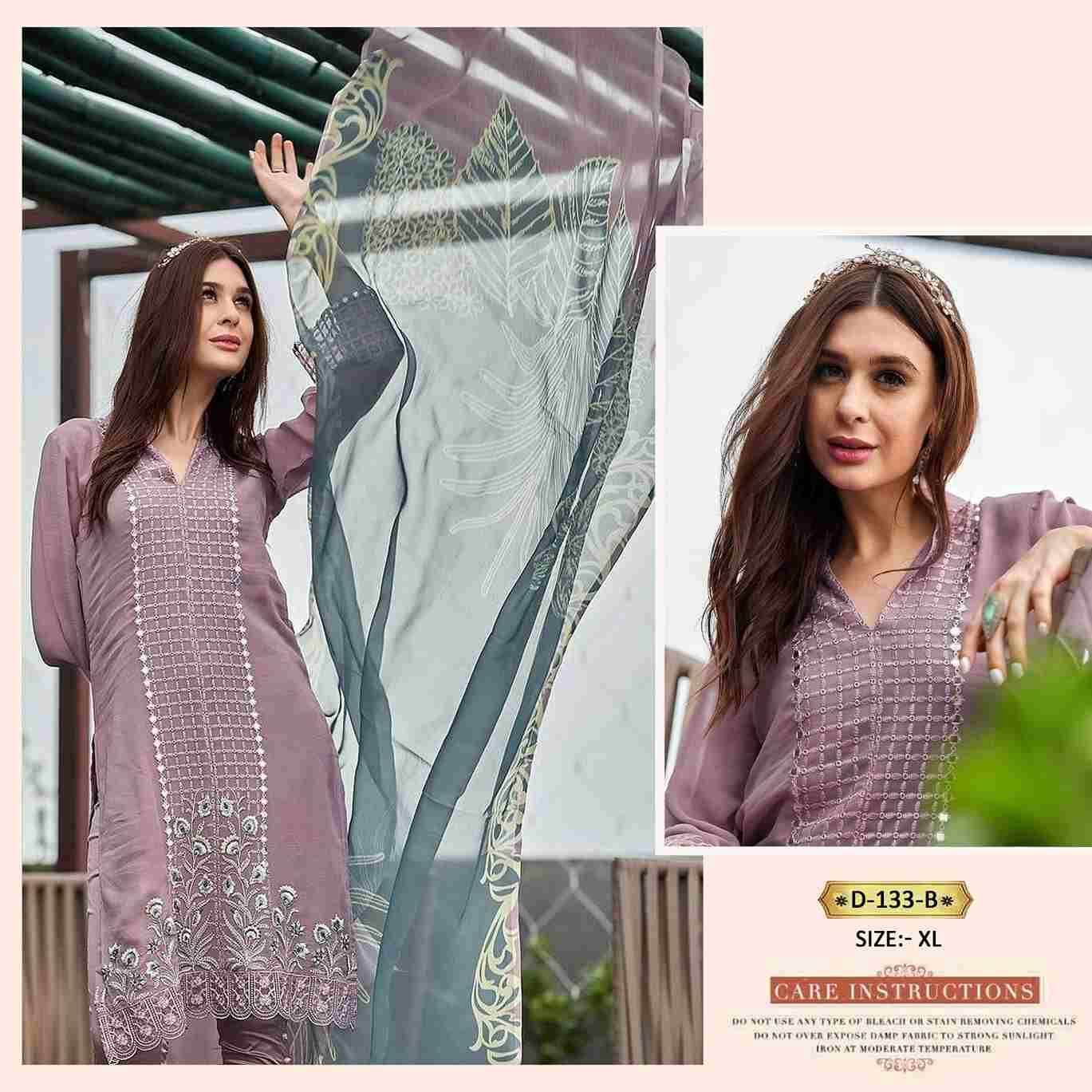 Rose Tex 133 Colours By Rose Tex 133-A To 133-C Series Beautiful Stylish Pakistani Suits Fancy Colorful Casual Wear & Ethnic Wear & Ready To Wear Faux Georgette Dresses At Wholesale Price