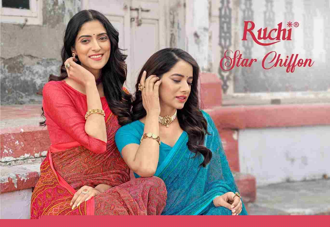 Star Chiffon Vol-95 By Ruchi Sarees 21401-A To 21403-D Series Indian Traditional Wear Collection Beautiful Stylish Fancy Colorful Party Wear & Occasional Wear Chiffon Sarees At Wholesale Price