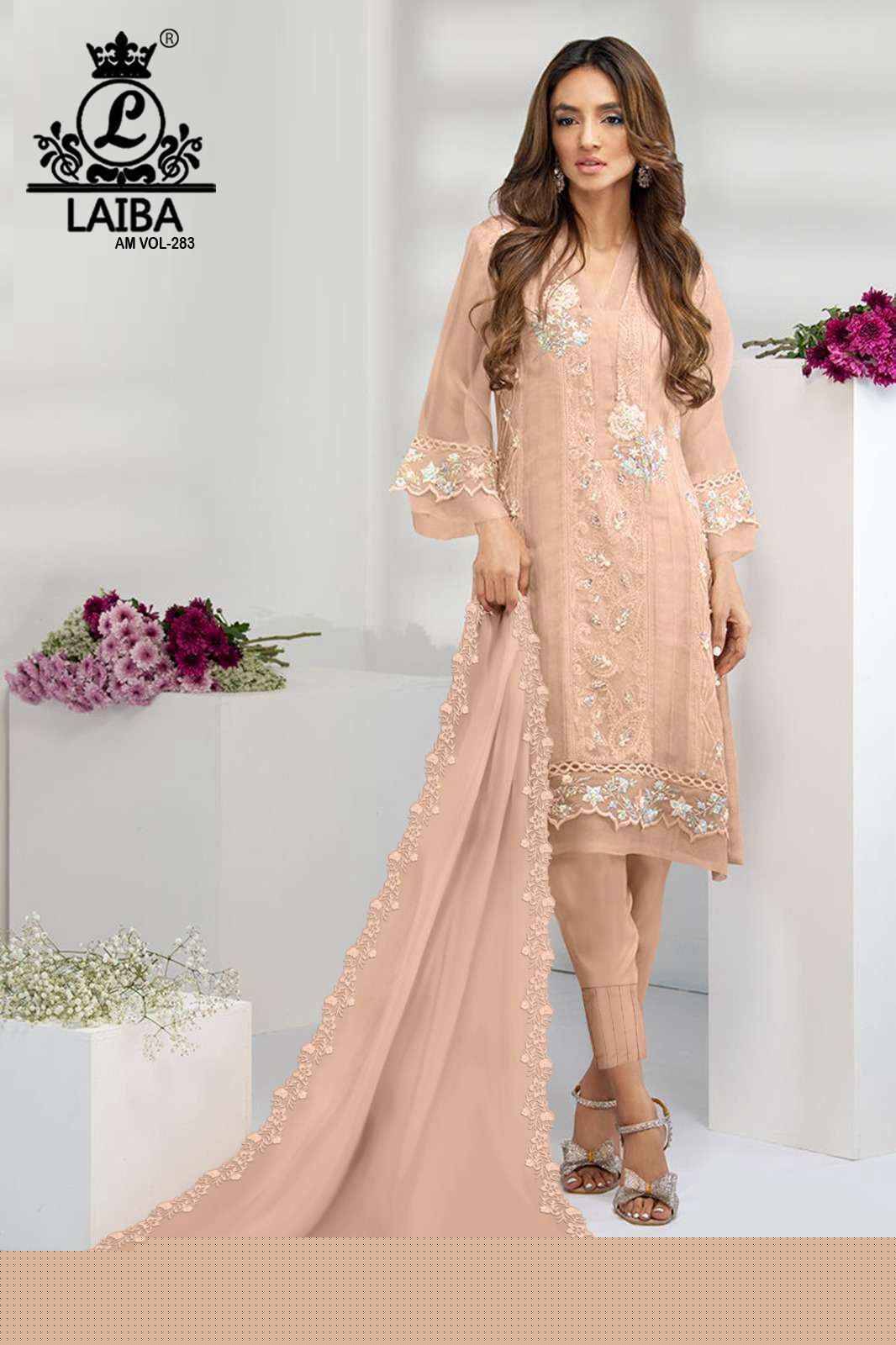 AM Vol-283 By Laiba 283-A To 283-C Series Beautiful Pakistani Suits Colorful Stylish Fancy Casual Wear & Ethnic Wear Pure Georgette Embroidered Dresses At Wholesale Price