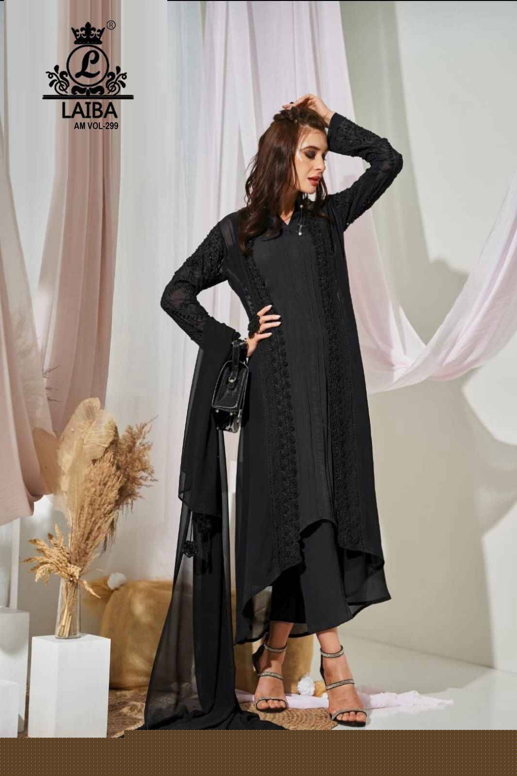 AM Vol-299 By Laiba 299-A To 299-D Series Beautiful Pakistani Suits Colorful Stylish Fancy Casual Wear & Ethnic Wear Pure Georgette Embroidered Dresses At Wholesale Price