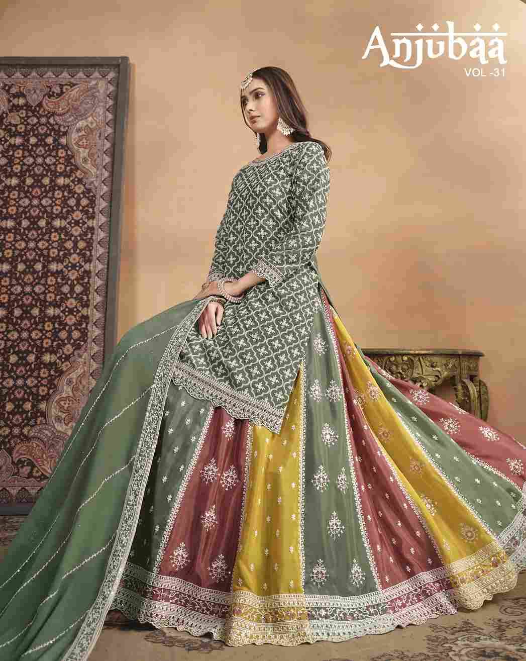 Anjubaa Vol-31 By Fashid Wholesale 10311 To 10313 Series Festive Wear Collection Beautiful Stylish Colorful Fancy Party Wear & Occasional Wear Chinnon Lehengas At Wholesale Price