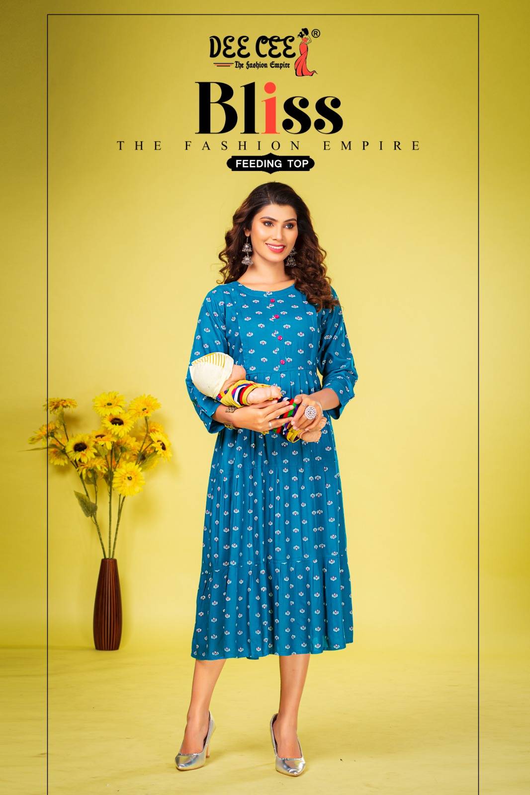 BLISS BY DEE CEE 101 TO 106 SERIES DESIGNER STYLISH FANCY COLORFUL BEAUTIFUL PARTY WEAR & ETHNIC WEAR COLLECTION HEAVY RAYON PRINT KURTIS AT WHOLESALE PRICE