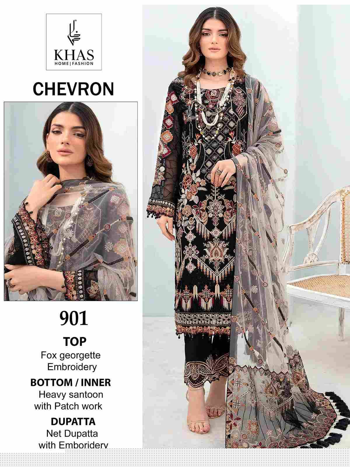 Chevron By Khas 900 To 902 Series Beautiful Pakistani Suits Colorful Stylish Fancy Casual Wear & Ethnic Wear Faux Georgette Dresses At Wholesale Price