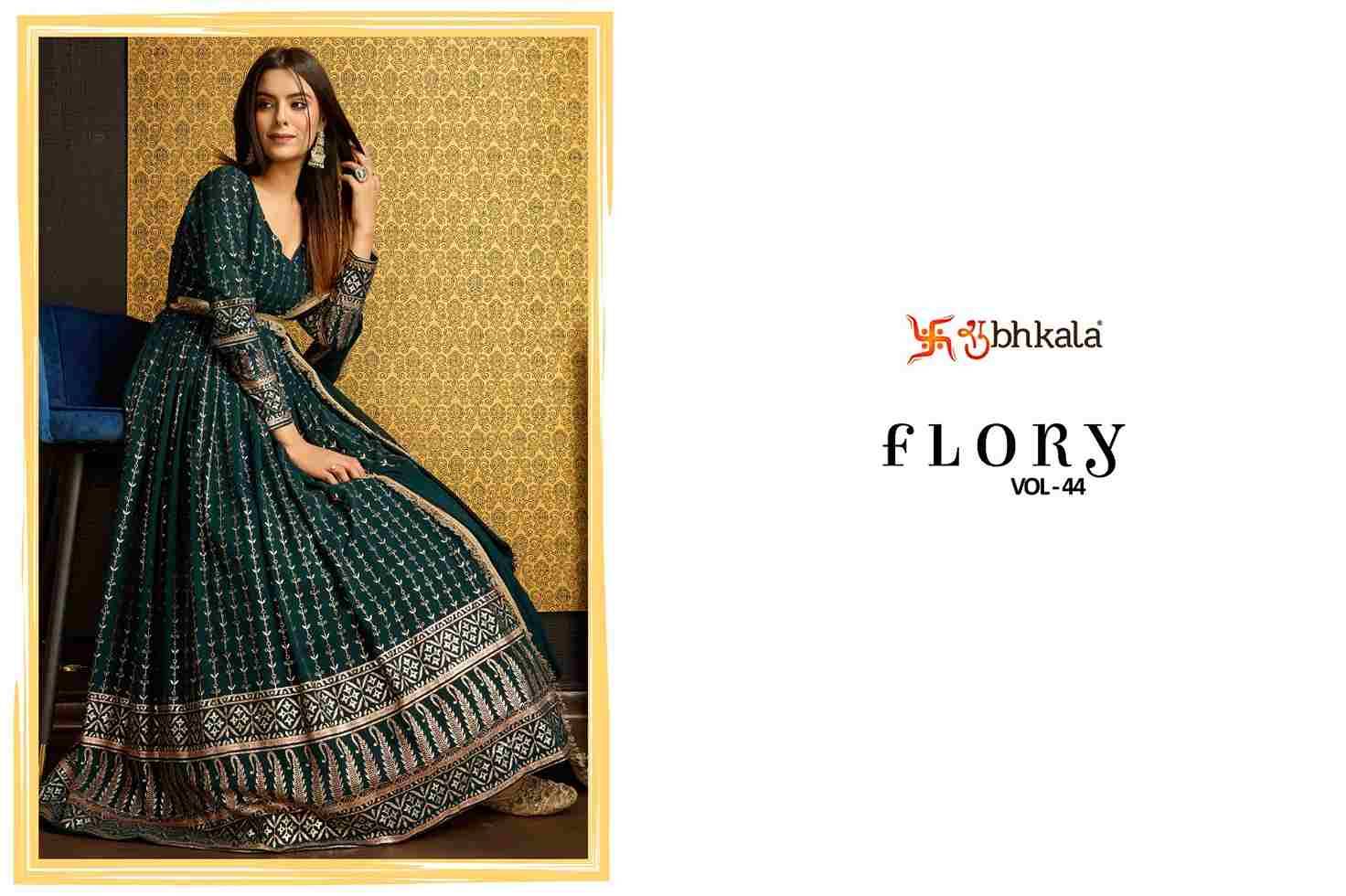 Flory Vol-44 By Shubhkala 5001 To 5005 Series Designer Stylish Fancy Colorful Beautiful Party Wear & Ethnic Wear Collection Georgette Tops With Bottom At Wholesale Price