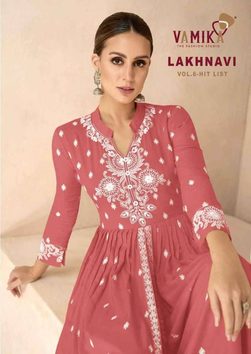 Lakhnavi Vol-6 Hit List By Vamika 1031-K To 1031-O Series Beautiful Stylish Sharara Suits Fancy Colorful Casual Wear & Ethnic Wear & Ready To Wear Pure Rayon Printed Dresses At Wholesale Price