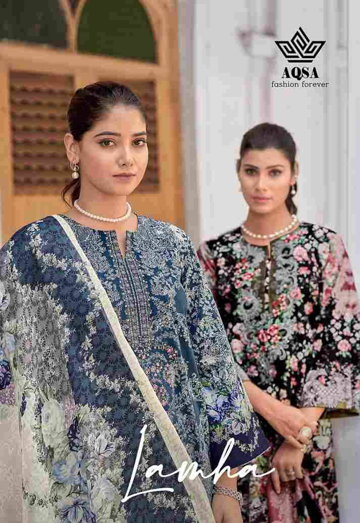 Lamha By Aqsa 1001 To 1006 Series Beautiful Stylish Festive Suits Fancy Colorful Casual Wear & Ethnic Wear & Ready To Wear Pure Cambric Cotton Print Dresses At Wholesale Price
