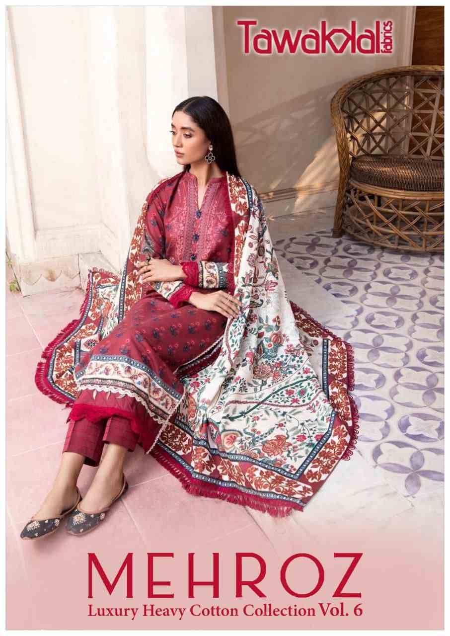 Mehroz Vol-6 By Tawakkal Fab 51 To 60 Series Designer Festive Suits Beautiful Stylish Fancy Colorful Party Wear & Occasional Wear Pure Cotton Dresses At Wholesale Price