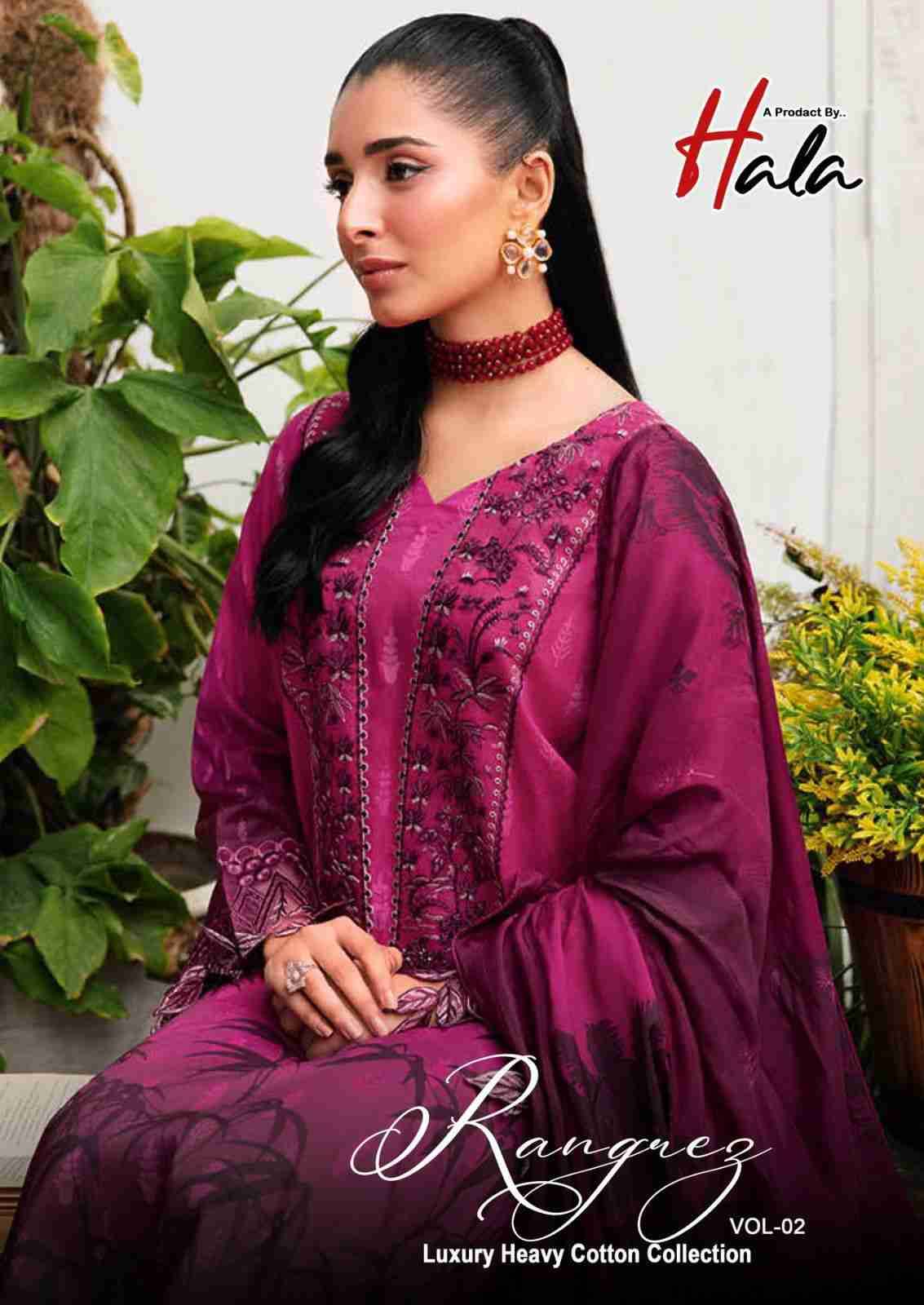 Rangrez Vol-2 By Hala 1001 To 1006 Series Beautiful Pakistani Suits Stylish Colorful Fancy Casual Wear & Ethnic Wear Heavy Cotton Print Dresses At Wholesale Price