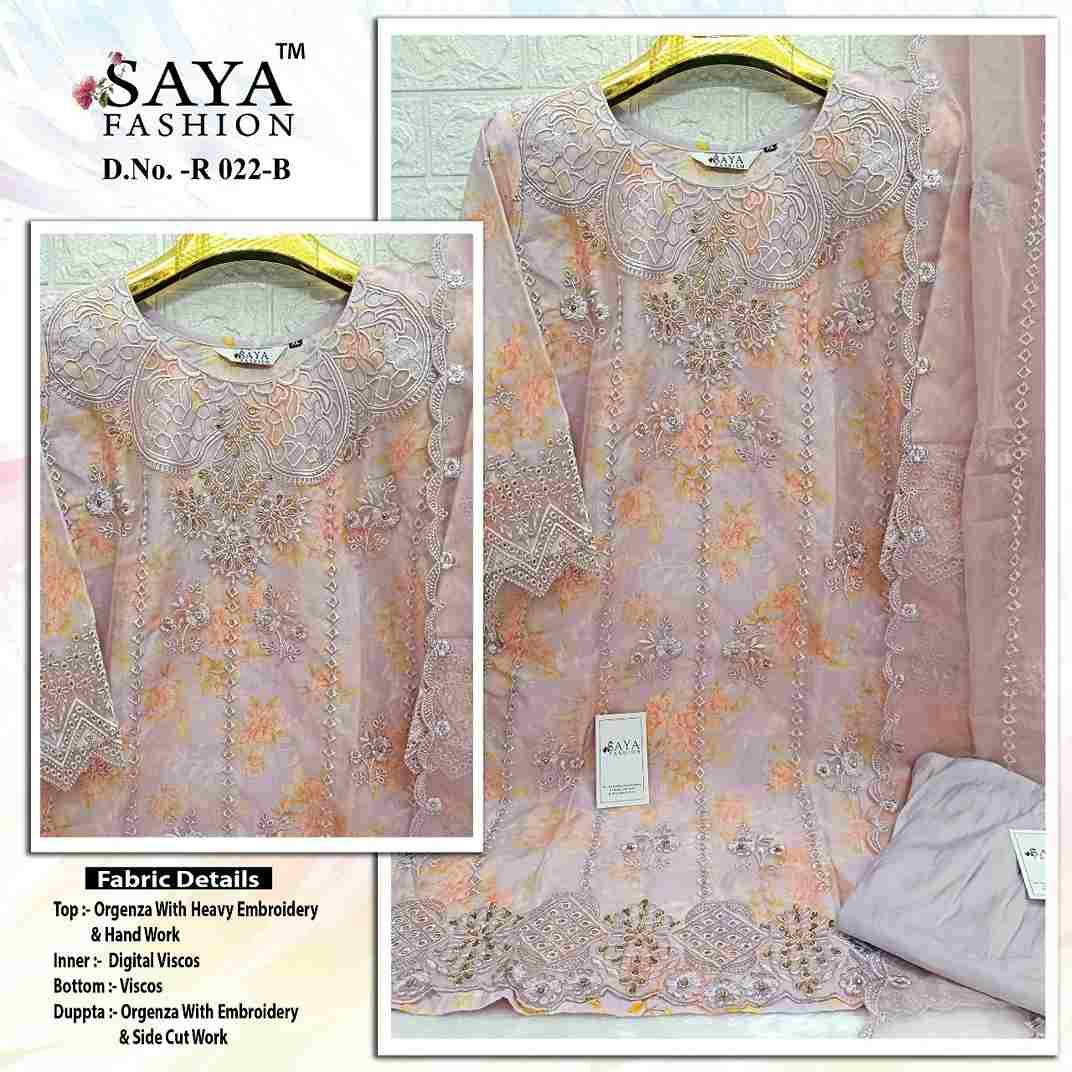 Saya-022 Colours By Saya Fashion 022-A To 022-C Series Beautiful Stylish Pakistani Suits Fancy Colorful Casual Wear & Ethnic Wear & Ready To Wear Organza Embroidered Dresses At Wholesale Price