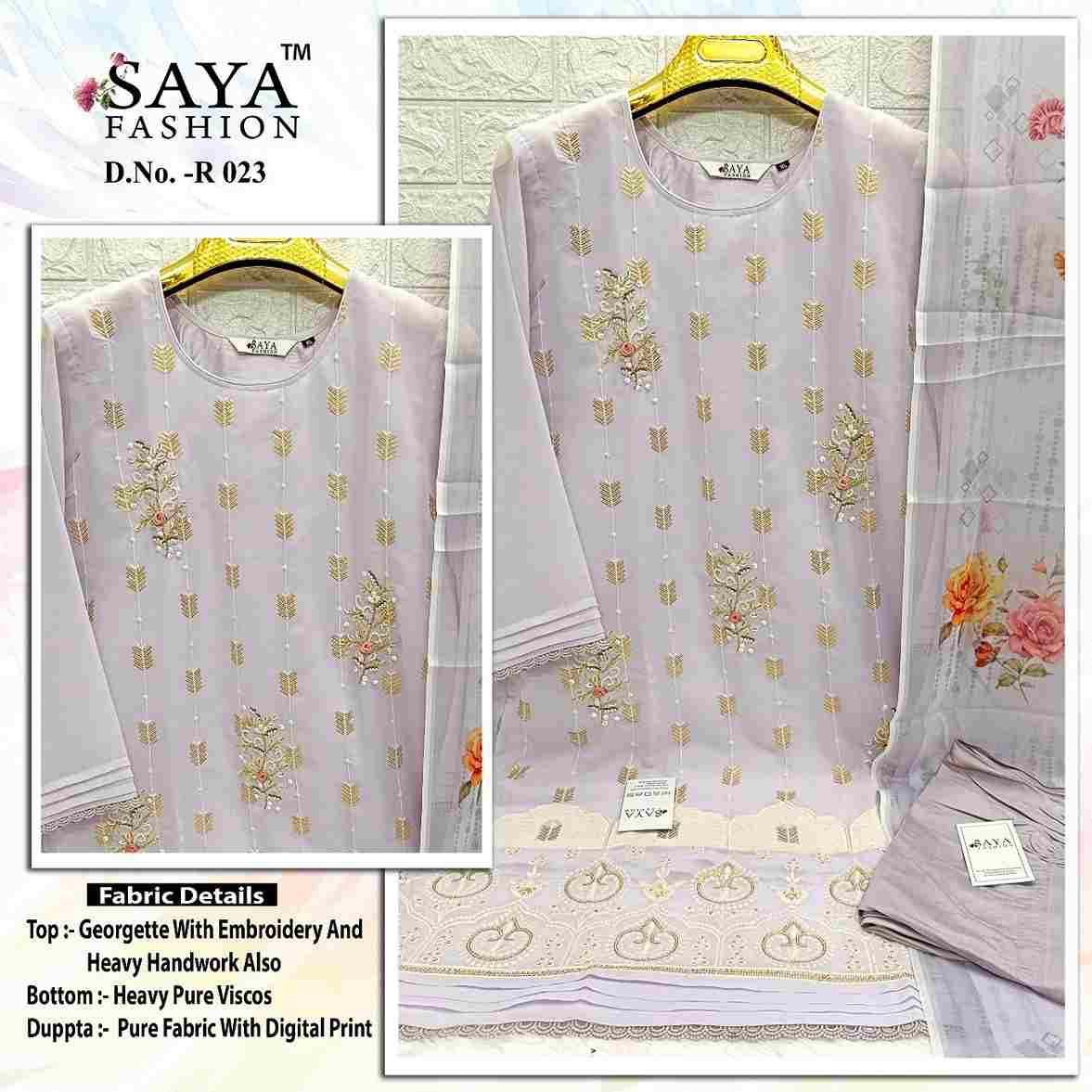 Saya-023 Colours By Saya Fashion 023-A To 023-C Series Beautiful Stylish Pakistani Suits Fancy Colorful Casual Wear & Ethnic Wear & Ready To Wear Georgette Embroidered Dresses At Wholesale Price