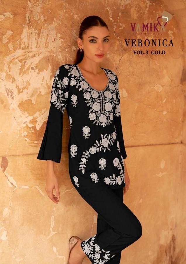 Veronica Vol-3 Gold By Vamika 112-F To 112-J Series Designer Stylish Fancy Colorful Beautiful Casual Wear & Ethnic Wear Heavy Rayon Kurtis At Wholesale Price