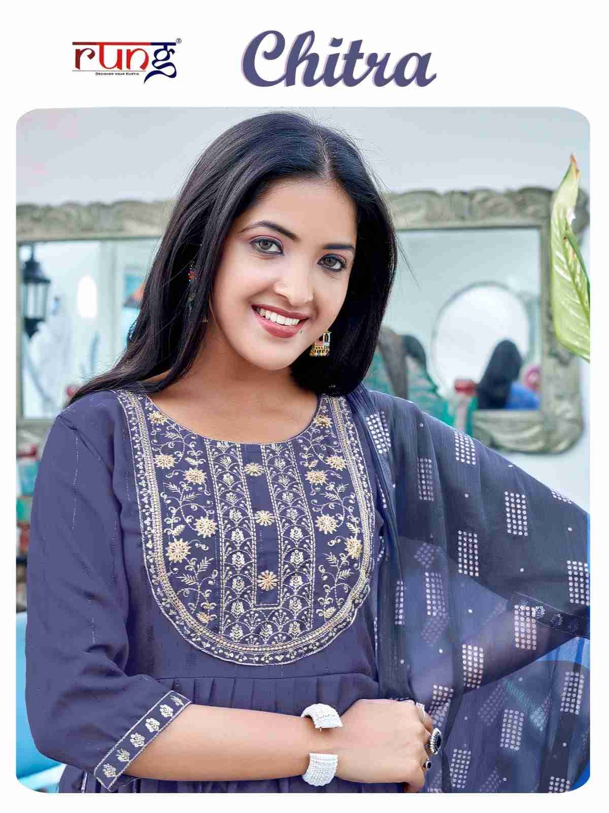 Chitra By Rung 01 To 08 Series Beautiful Festive Suits Colorful Stylish Fancy Casual Wear & Ethnic Wear Heavy Rayon Embroidered Dresses At Wholesale Price