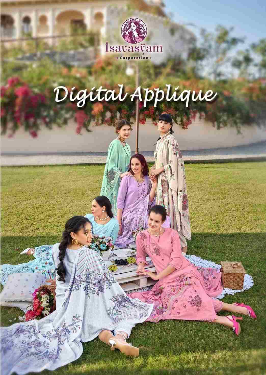 Digial Applique By Isavasyam 1001 To 1006 Series Beautiful Stylish Fancy Colorful Casual Wear & Ethnic Wear Collection Muslin Cotton Dresses At Wholesale Price