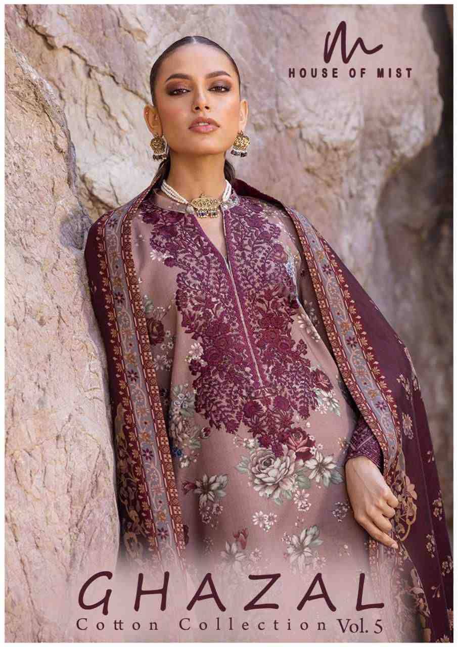 Ghazal Vol-5 By House Of Mist 41 To 46 Series Beautiful Pakistani Suits Colorful Stylish Fancy Casual Wear & Ethnic Wear Pure Cotton Print Dresses At Wholesale Price