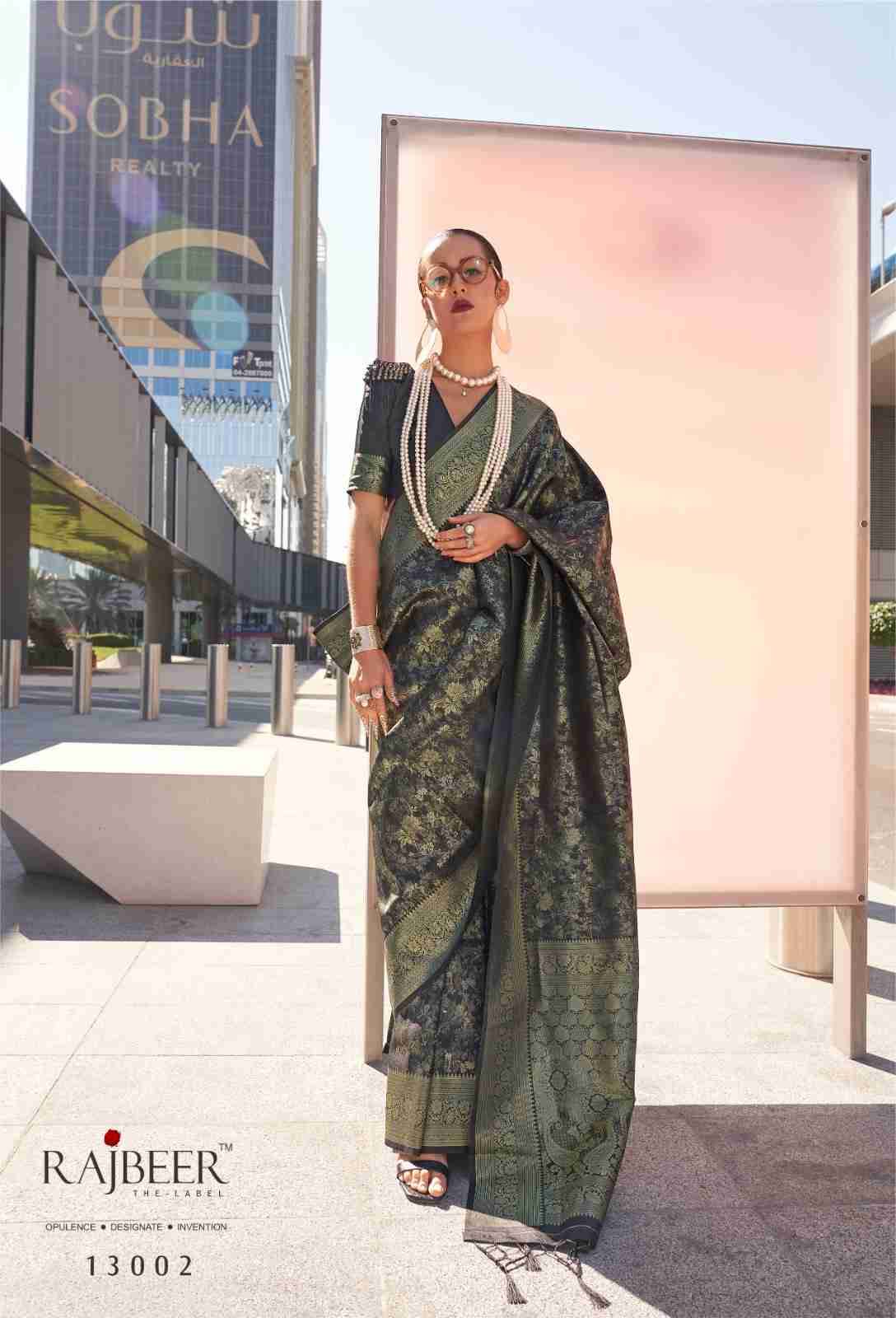 Kzainab By Rajbeer 13001 To 13006 Series Indian Traditional Wear Collection Beautiful Stylish Fancy Colorful Party Wear & Occasional Wear Handloom Silk Sarees At Wholesale Price