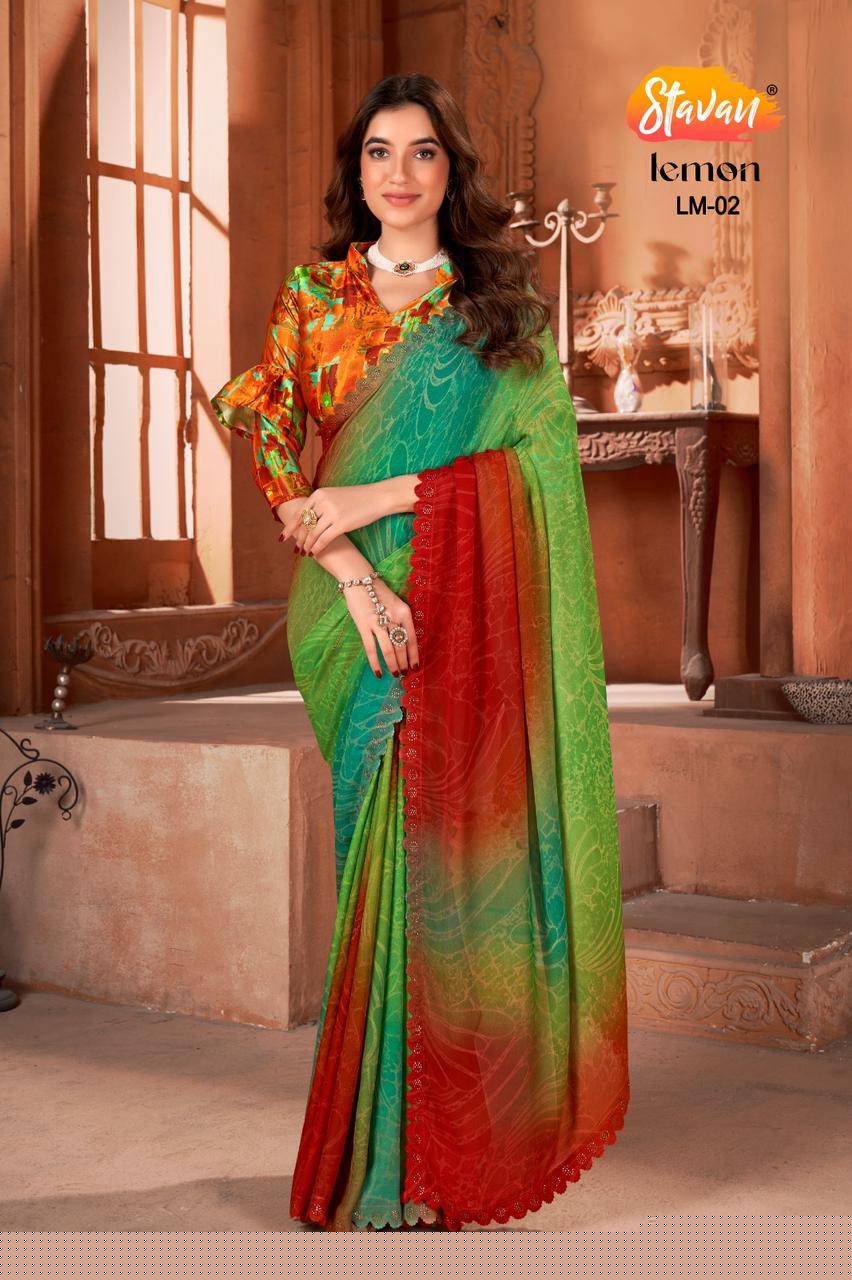 Lemon By Stavan 01 To 04 Series Indian Traditional Wear Collection Beautiful Stylish Fancy Colorful Party Wear & Occasional Wear Fancy Sarees At Wholesale Price