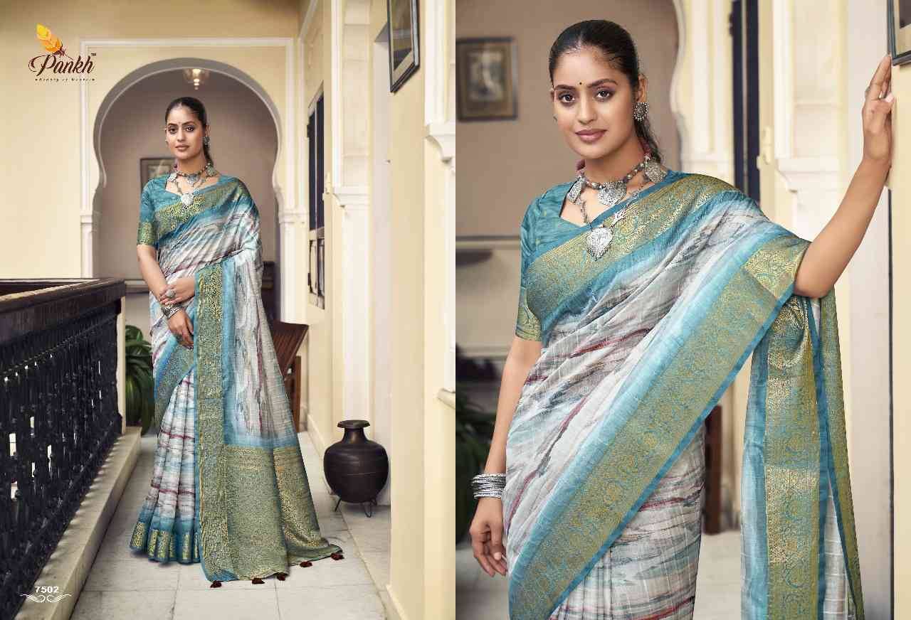 Mahak By Pankh Creation 7501 To 7510 Series Indian Traditional Wear Collection Beautiful Stylish Fancy Colorful Party Wear & Occasional Wear Pure Silk Sarees At Wholesale Price