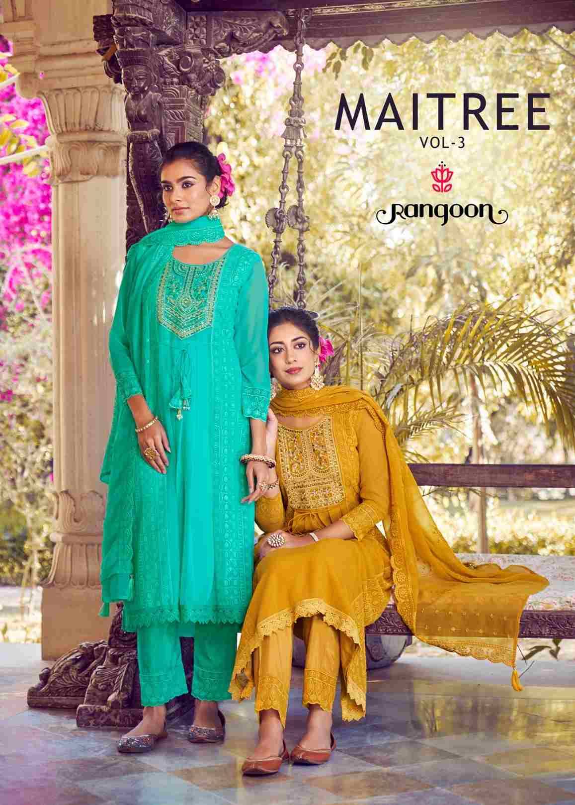 Maitree Vol-3 By Rangoon 5061 To 5066 Series Beautiful Festive Suits Stylish Colorful Fancy Casual Wear & Ethnic Wear Silk Georgette Embroidered Dresses At Wholesale Price