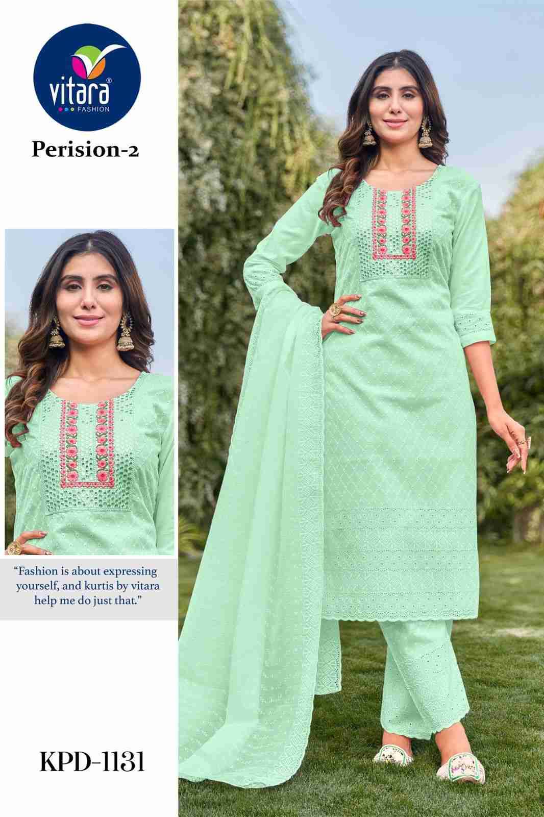 Perision Vol-2 By Vitara 1130 To 1133 Series Beautiful Festive Suits Colorful Stylish Fancy Casual Wear & Ethnic Wear Cotton Embroidered Dresses At Wholesale Price