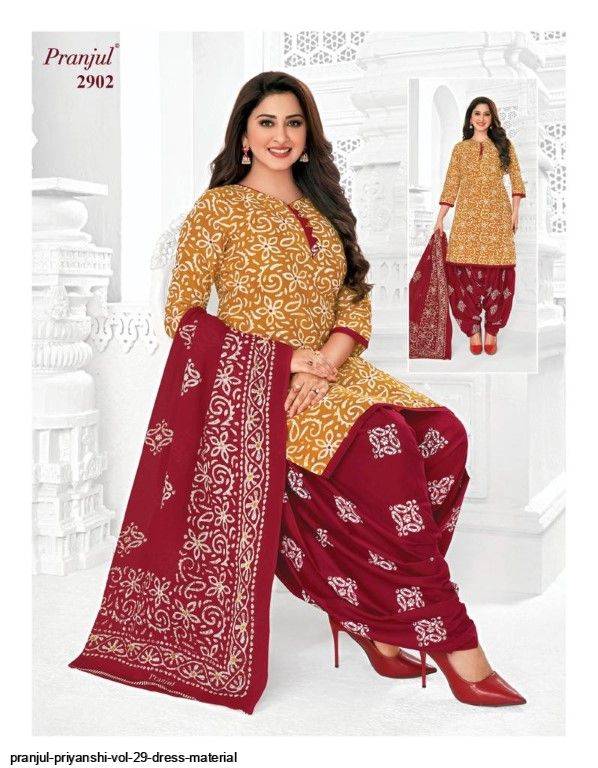 Priyanshi Vol-29 By Pranjul Beautiful Festive Suits Colorful Stylish Fancy Casual Wear & Ethnic Wear Pure Cotton Print Dresses At Wholesale Price