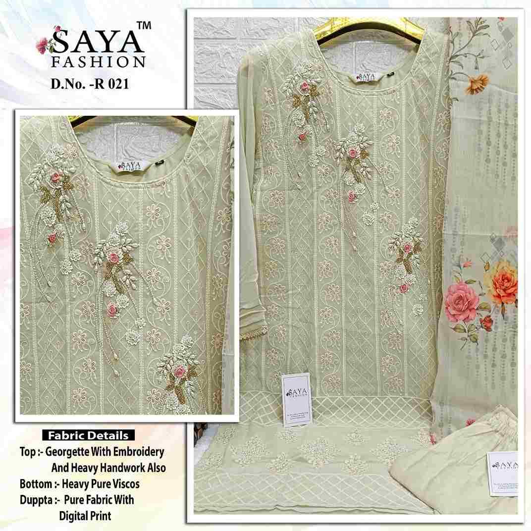 Saya-021 Colours By Saya Fashion 021-A To 021-D Series Beautiful Stylish Pakistani Suits Fancy Colorful Casual Wear & Ethnic Wear & Ready To Wear Georgette Embroidered Dresses At Wholesale Price